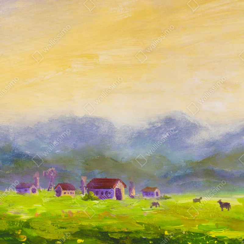 Schrankaufkleber sonnenaufgang über der sommerwiese Schrankaufkleber sonnenaufgang über der sommerwiese