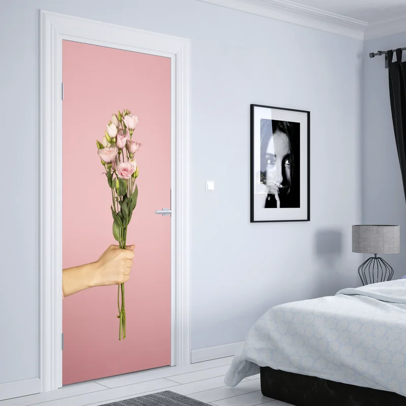 Türaufkleber zarter rosa eustoma-strauß