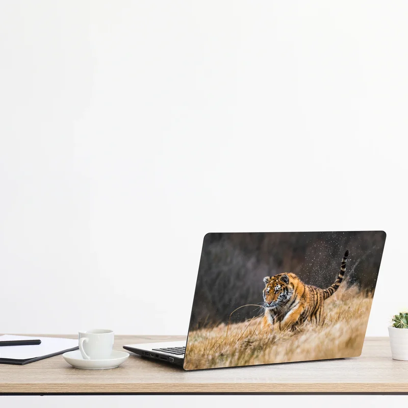 Laptop-Aufkleber sibirischer tiger in bewegung Laptop-Aufkleber sibirischer tiger in bewegung