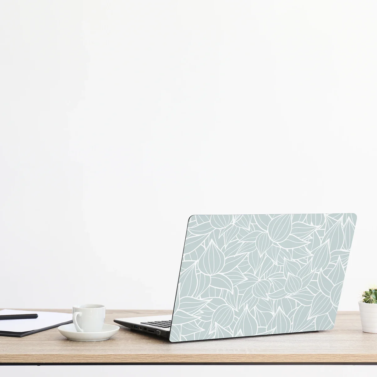 Laptop-Aufkleber zartes türkis blättermuster Laptop-Aufkleber zartes türkis blättermuster