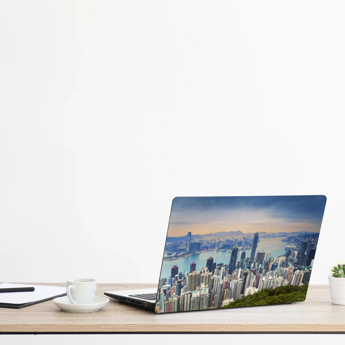 Laptop-Aufkleber Hong Kong stadtpanorama bei dämmerung Laptop-Aufkleber Hong Kong stadtpanorama bei dämmerung
