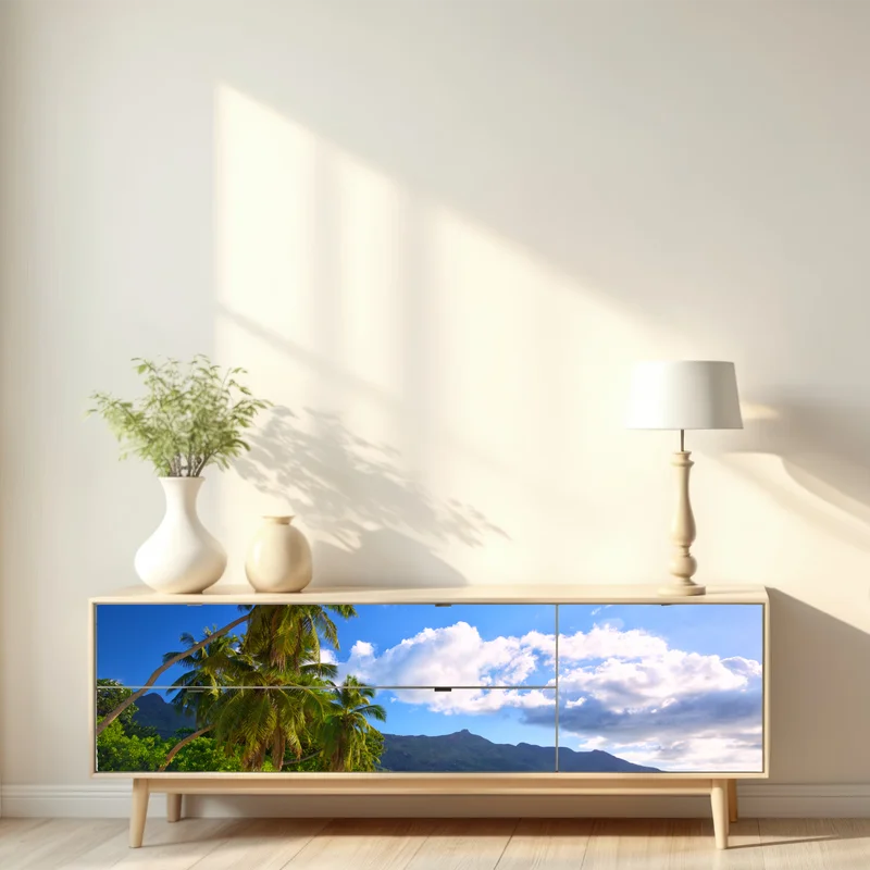 Repositionierbarer Aufkleber tropischer strand auf Mahé