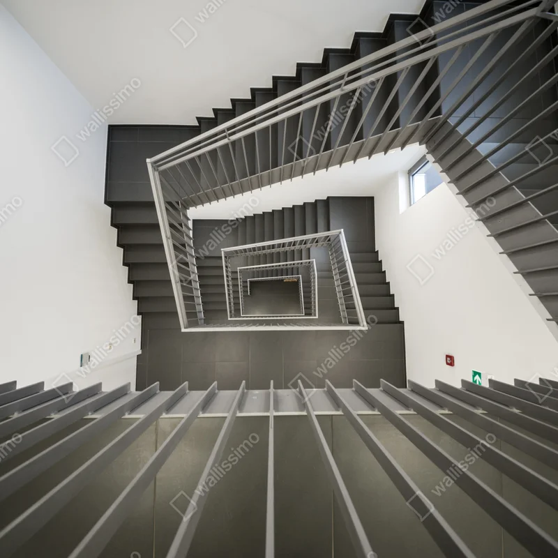 Leinwandbild geometrisches treppenhaus in perspektive Leinwandbild geometrisches treppenhaus in perspektive