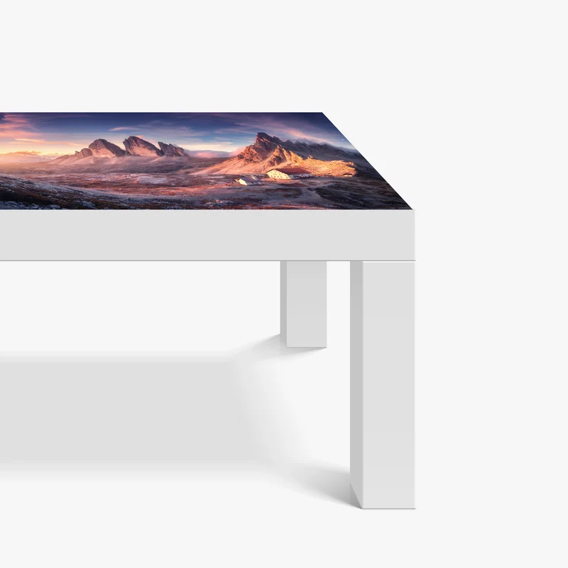 Tischaufkleber und Schreibtischaufkleber sonnenaufgang über den gipfeln der Dolomiten