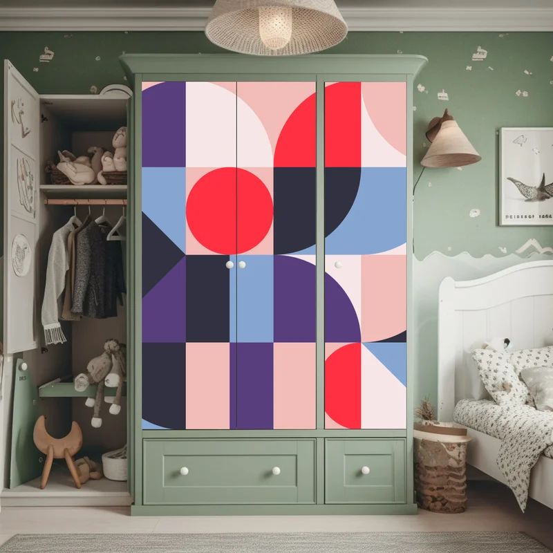 Schrankaufkleber geometrische pastellkomposition Schrankaufkleber geometrische pastellkomposition
