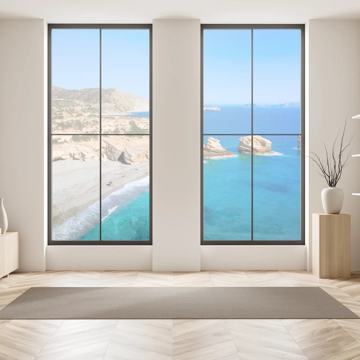 Fensteraufkleber türkisfarbene küstenoase Fensteraufkleber türkisfarbene küstenoase