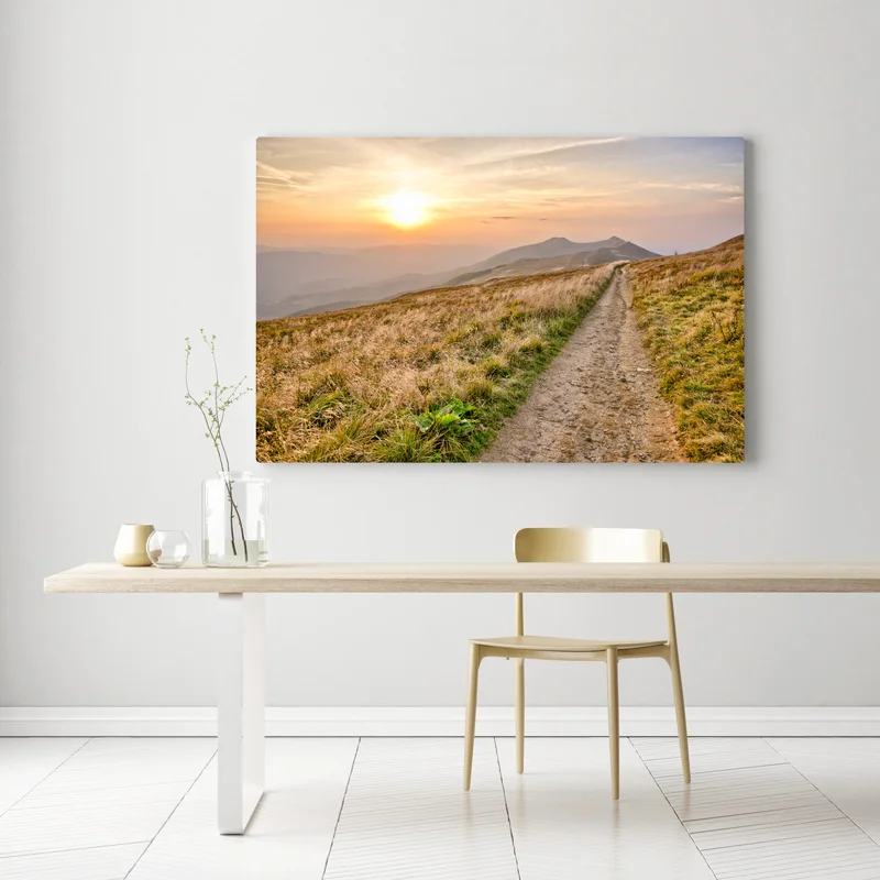 Leinwandbild wanderpfad bei sonnenuntergang in Bieszczady Leinwandbild wanderpfad bei sonnenuntergang in Bieszczady