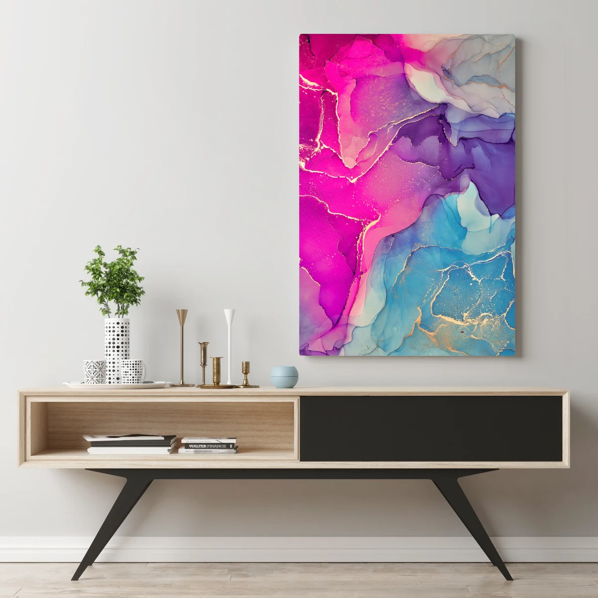Leinwandbild leuchtende marmorierte komposition aus alkohol-tinte Leinwandbild leuchtende marmorierte komposition aus alkohol-tinte