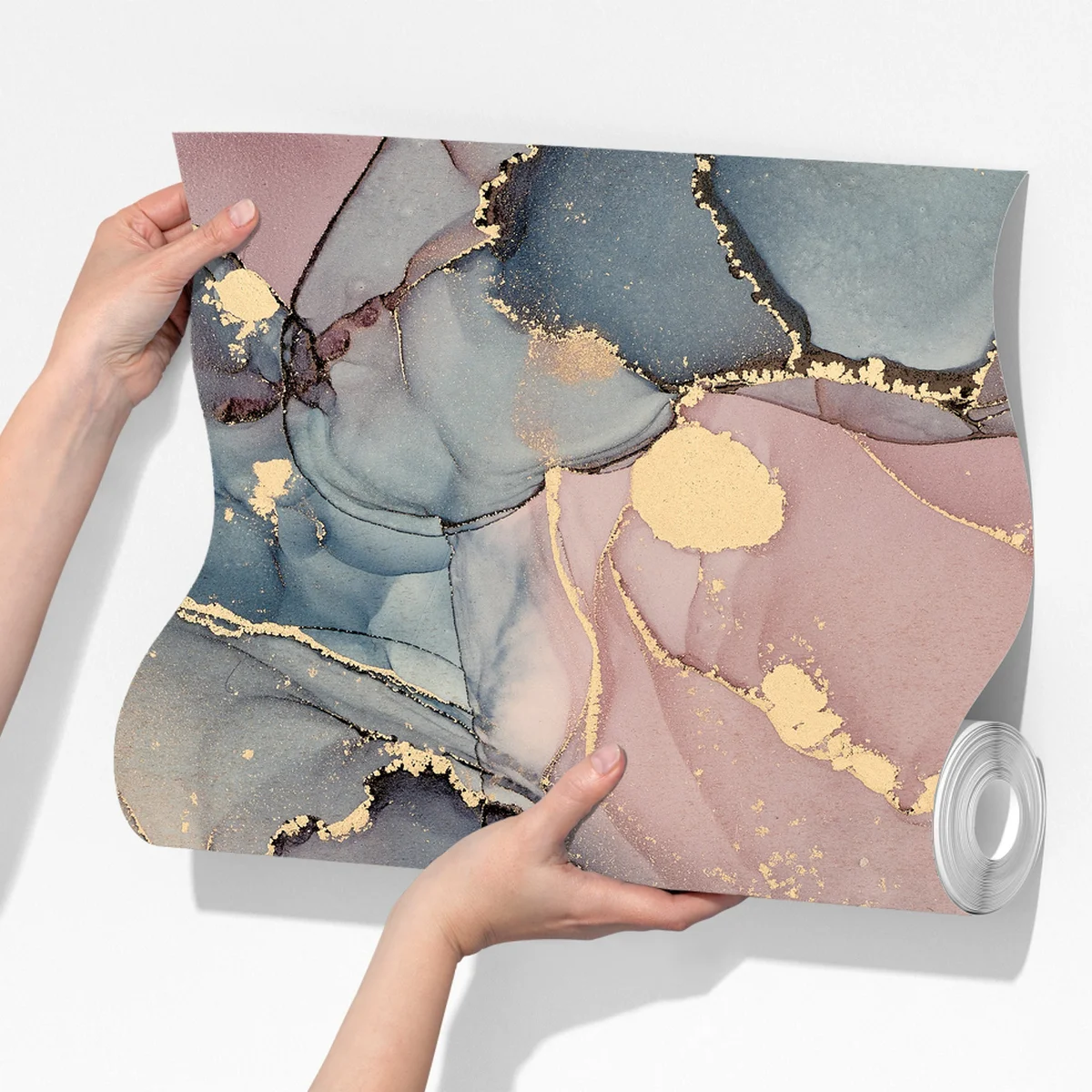 Fototapete zarte pastell-flüssigmarmor mit goldadern Fototapete zarte pastell-flüssigmarmor mit goldadern