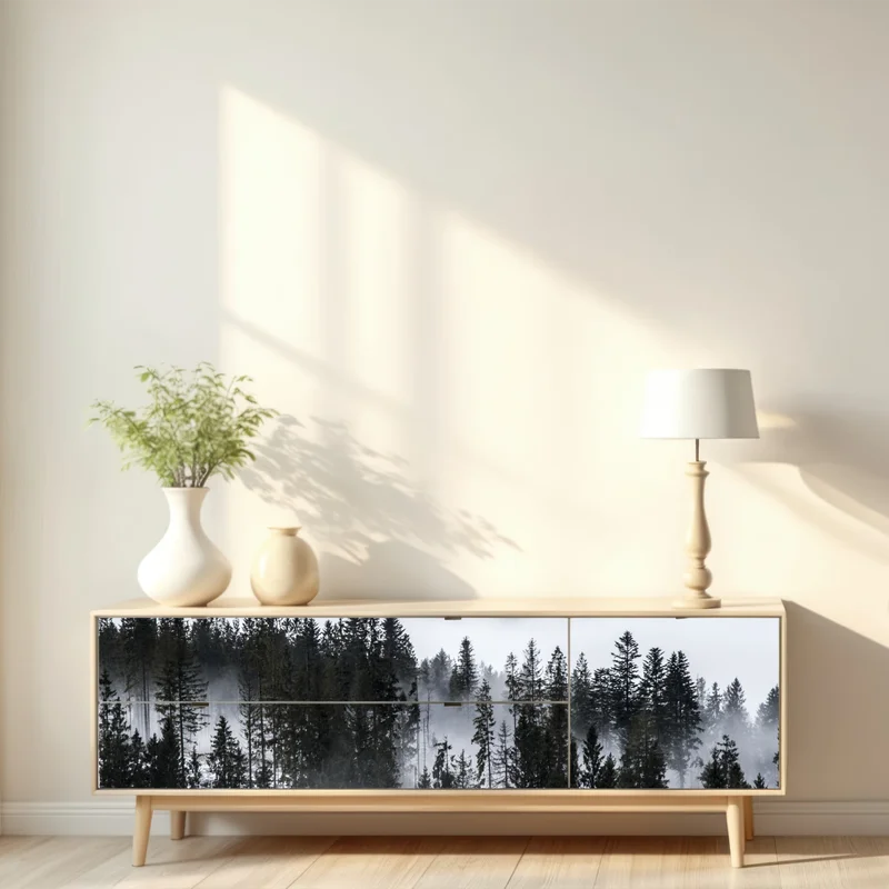 Repositionierbarer Aufkleber Tatra im winternebel