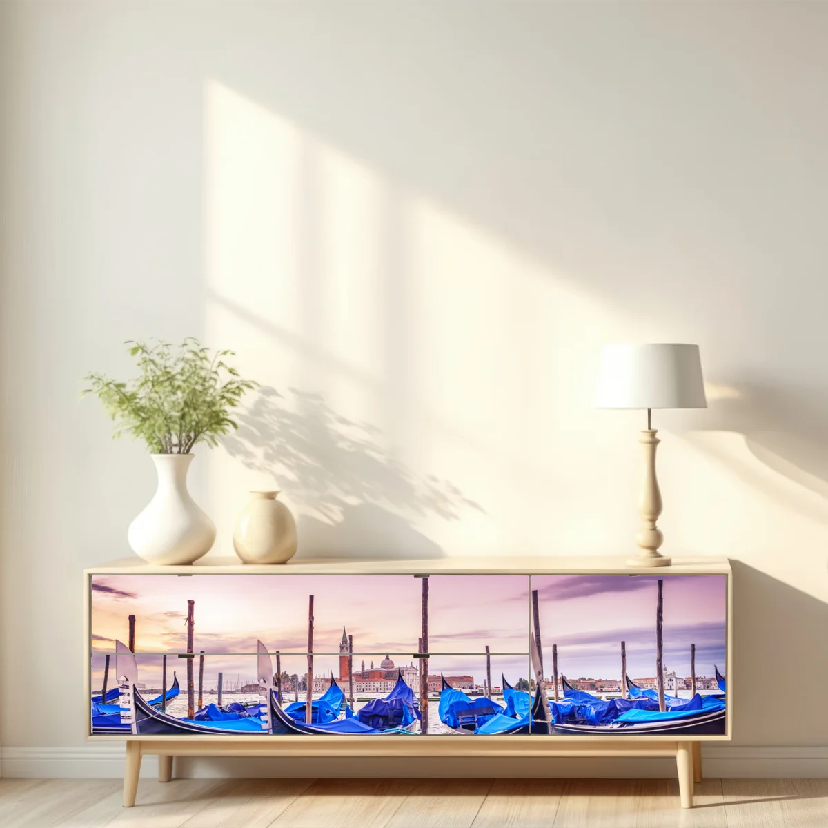 Repositionierbarer Aufkleber Venedig gondeln bei sonnenuntergang Repositionierbarer Aufkleber Venedig gondeln bei sonnenuntergang