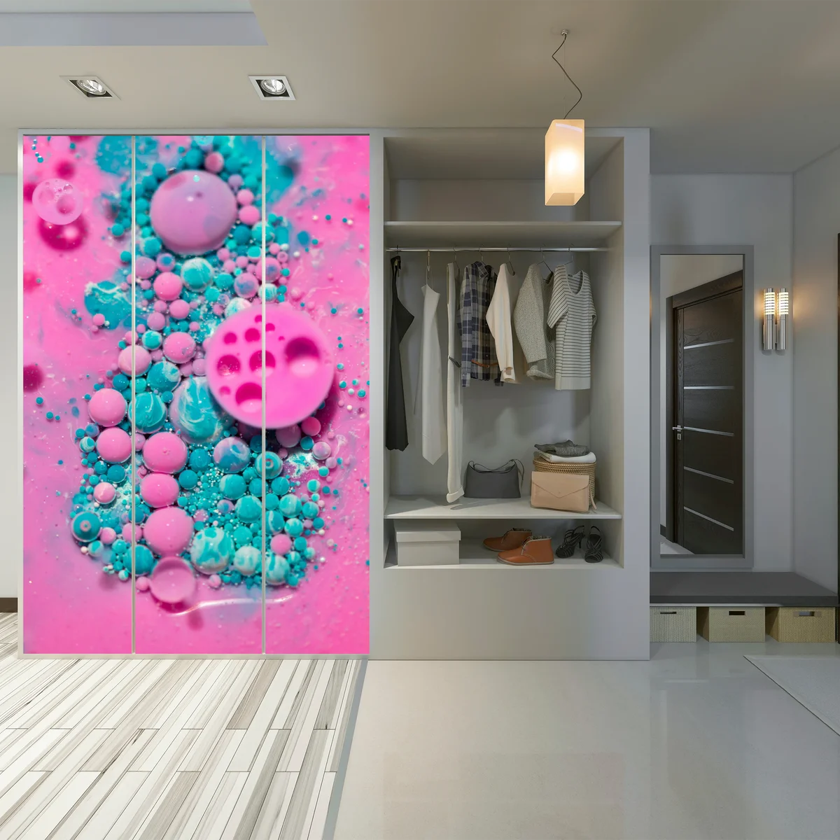 Schrankaufkleber rosa und türkis marmor abstrakt Schrankaufkleber rosa und türkis marmor abstrakt