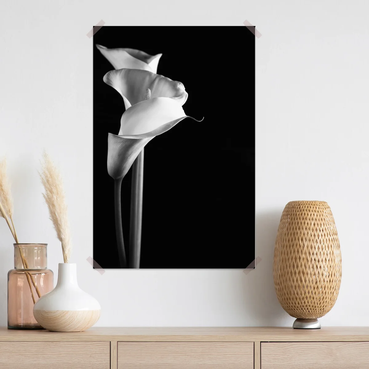 Poster elegante calla in monochrom Poster elegante calla in monochrom