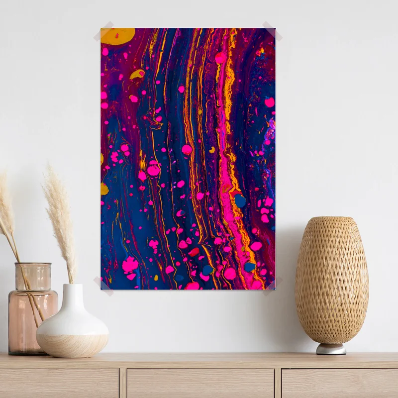 Poster neon marmorierte abstrakte wandgrafik Poster neon marmorierte abstrakte wandgrafik