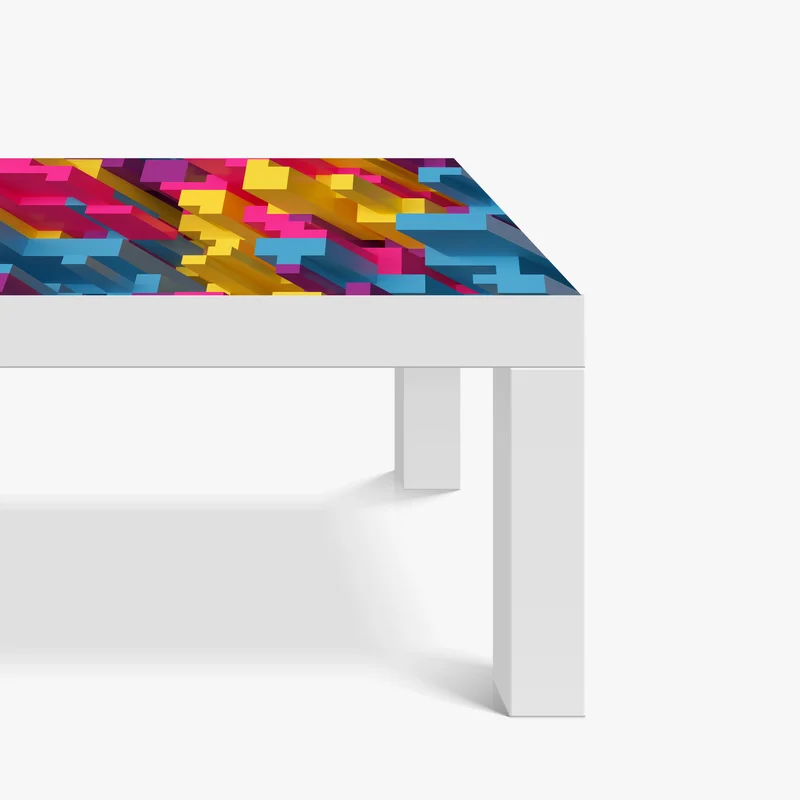 Tischaufkleber und Schreibtischaufkleber buntes 3d-voxel-muster