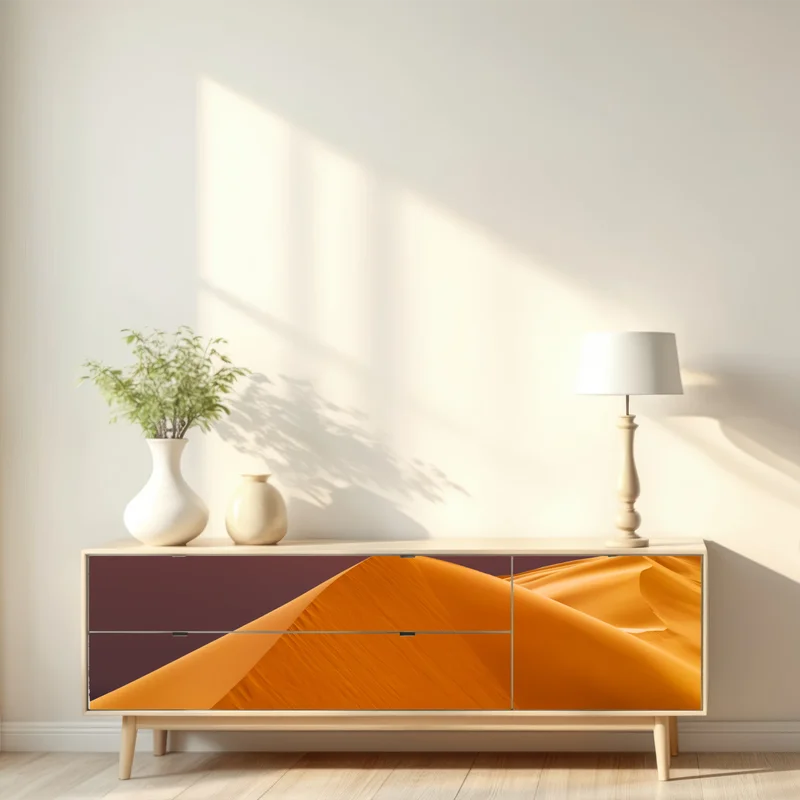 Repositionierbarer Aufkleber goldener sonnenuntergang über sanddünen Repositionierbarer Aufkleber goldener sonnenuntergang über sanddünen