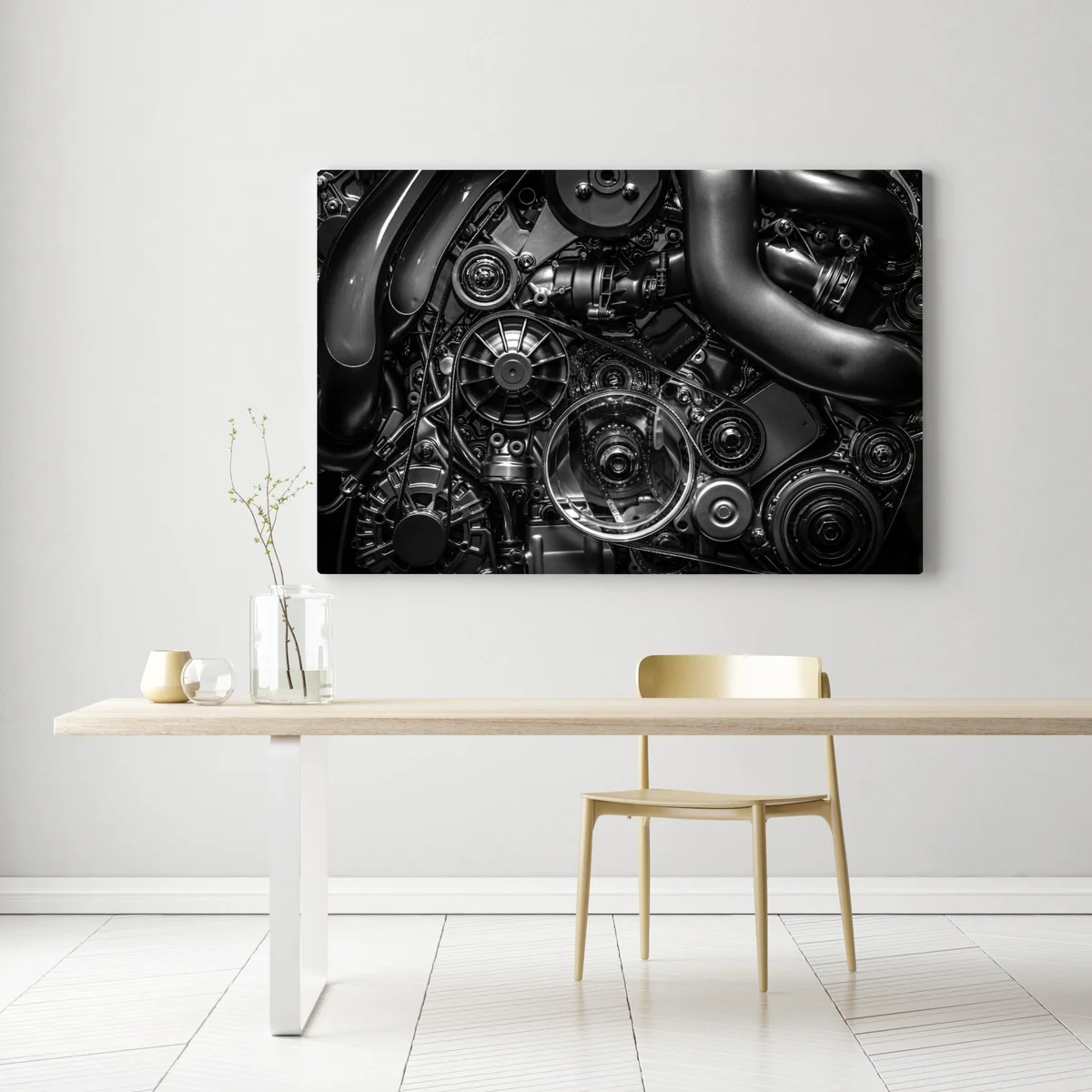 Leinwandbild präzise motor-nahaufnahme im industrial-stil Leinwandbild präzise motor-nahaufnahme im industrial-stil