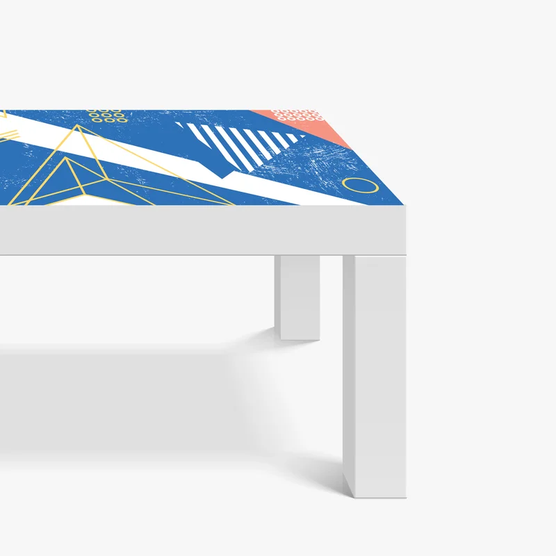 Tischaufkleber und Schreibtischaufkleber geometrische abstraktion in blau