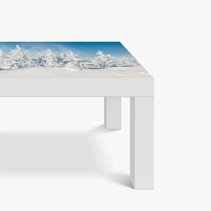 Tischaufkleber und Schreibtischaufkleber panorama verschneiten waldes