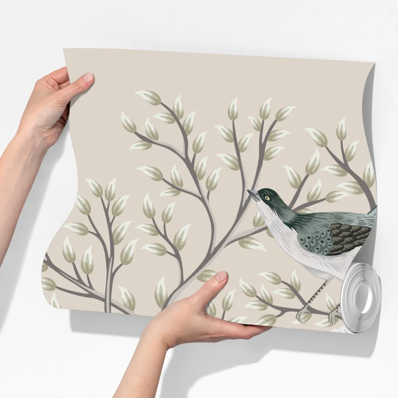 Fototapete elegante vögel und blühende zweige Fototapete elegante vögel und blühende zweige