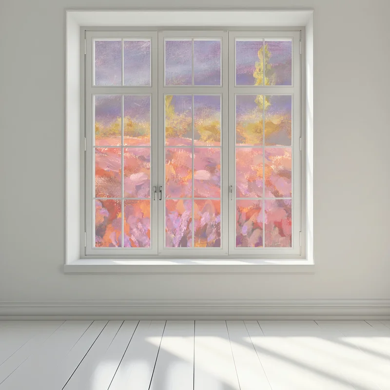 Fensteraufkleber Provence lavendelfeld gemälde