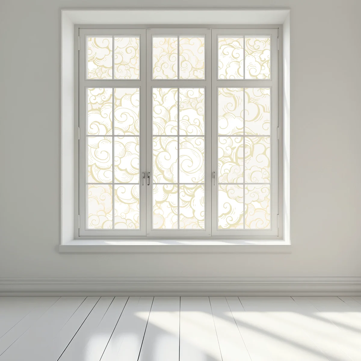 Fensteraufkleber goldenes ornamentales wolkenmuster Fensteraufkleber goldenes ornamentales wolkenmuster