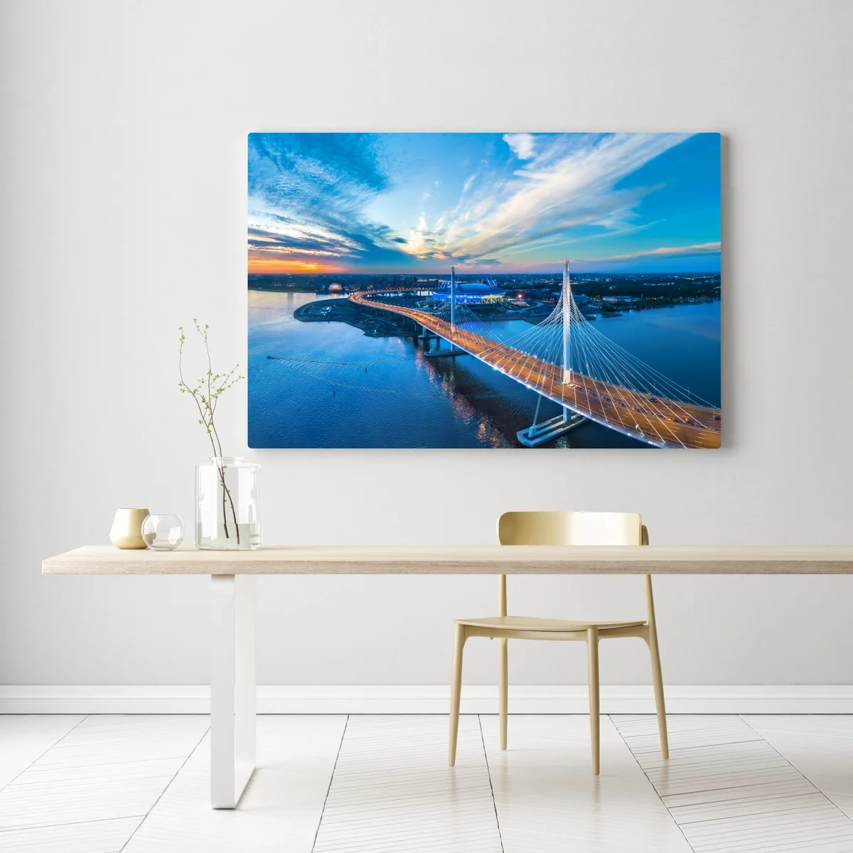 Leinwandbild Sankt Petersburg brückenpanorama bei dämmerung Leinwandbild Sankt Petersburg brückenpanorama bei dämmerung