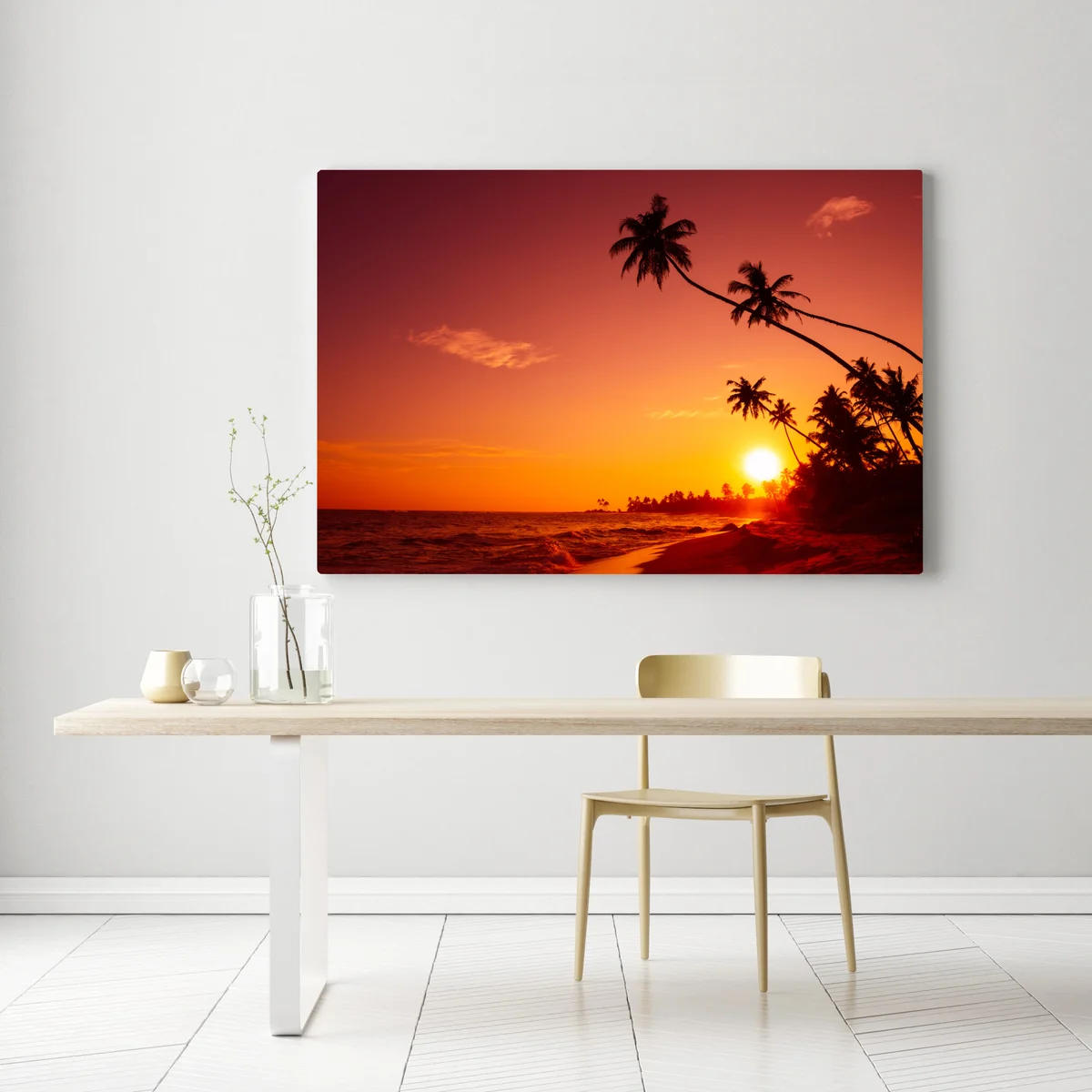 Leinwandbild tropischer sonnenuntergang am strand Leinwandbild tropischer sonnenuntergang am strand