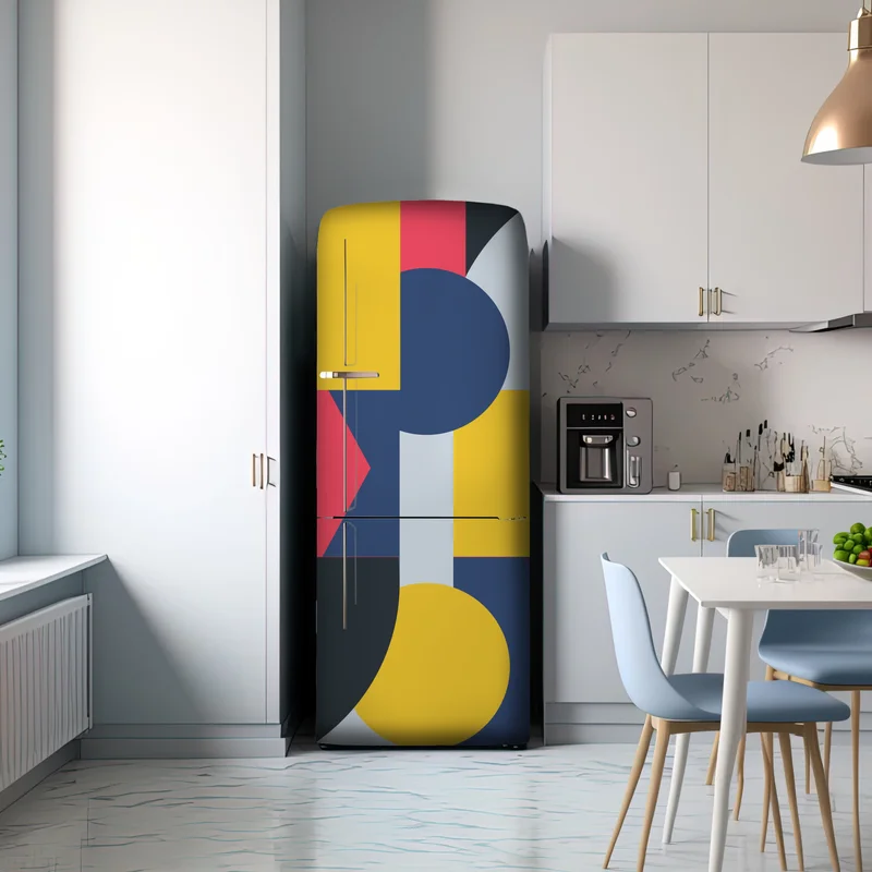 Kühlschrankaufkleber lebendige geometrische komposition