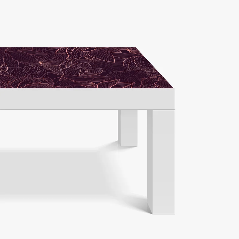 Tischaufkleber und Schreibtischaufkleber elegantes rosa linienblumenmuster