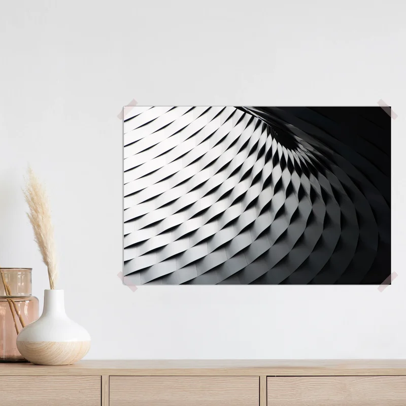 Poster monochromes geometrisches metallmuster Poster monochromes geometrisches metallmuster