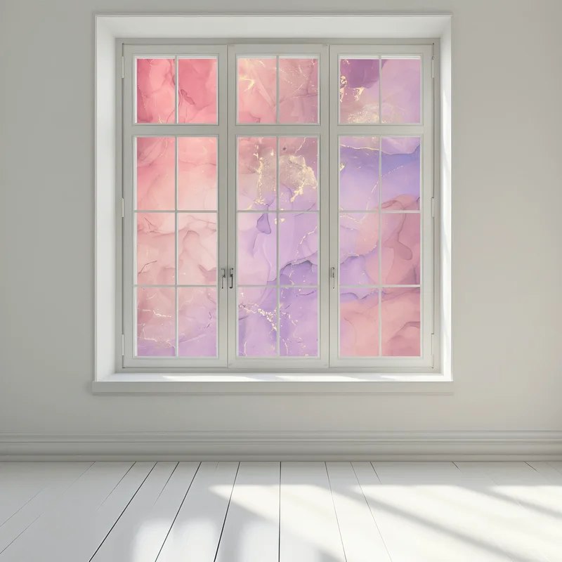 Fensteraufkleber ätherische rosa und lila marmoroptik Fensteraufkleber ätherische rosa und lila marmoroptik