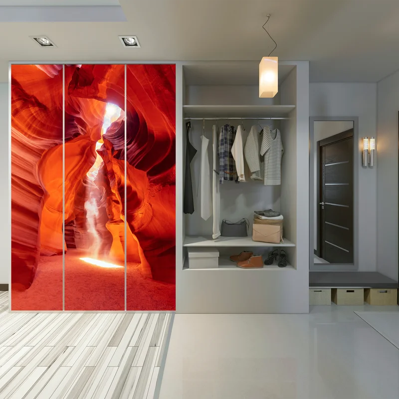 Schrankaufkleber sonnenstrahl in einer sandsteinschlucht