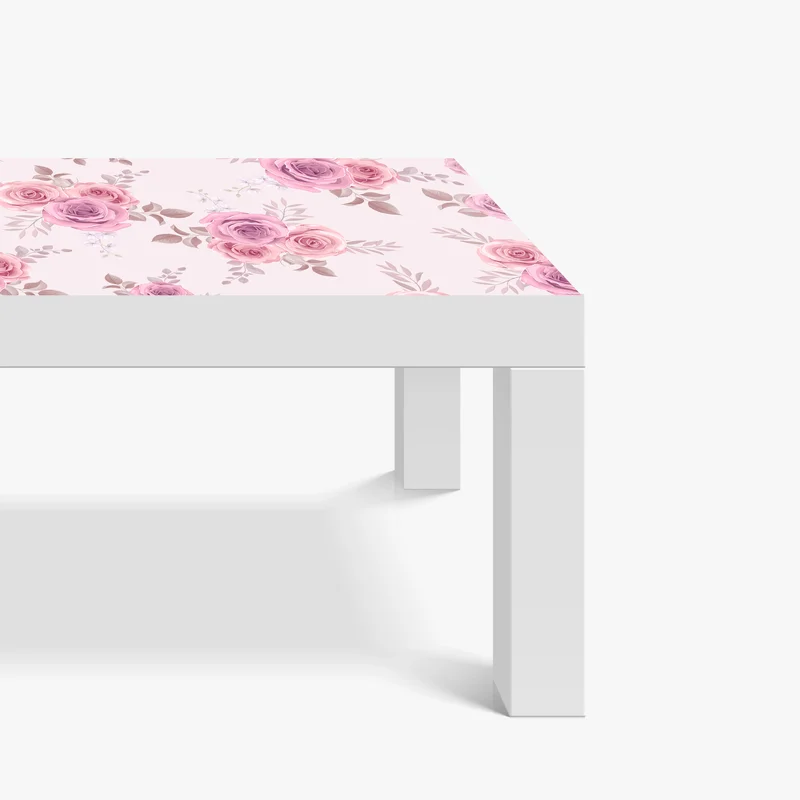 Tischaufkleber und Schreibtischaufkleber zartes rosa rosenmuster