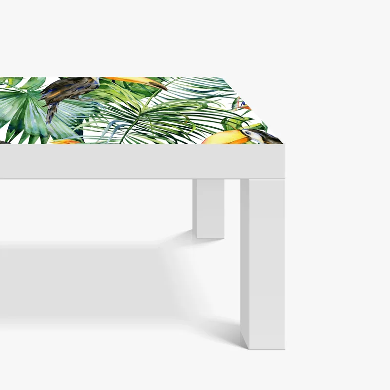 Tischaufkleber und Schreibtischaufkleber aquarell tukan im tropischen muster