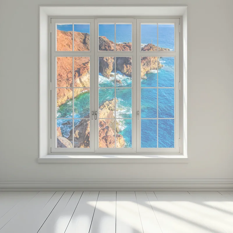 Fensteraufkleber dramatische klippen und türkisfarbenes meer bei Punto Teno, Teneriffa