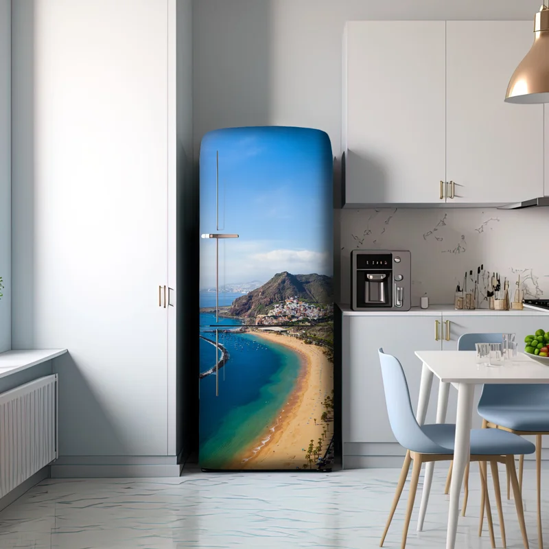 Kühlschrankaufkleber strand Las Teresitas, panorama Teneriffa