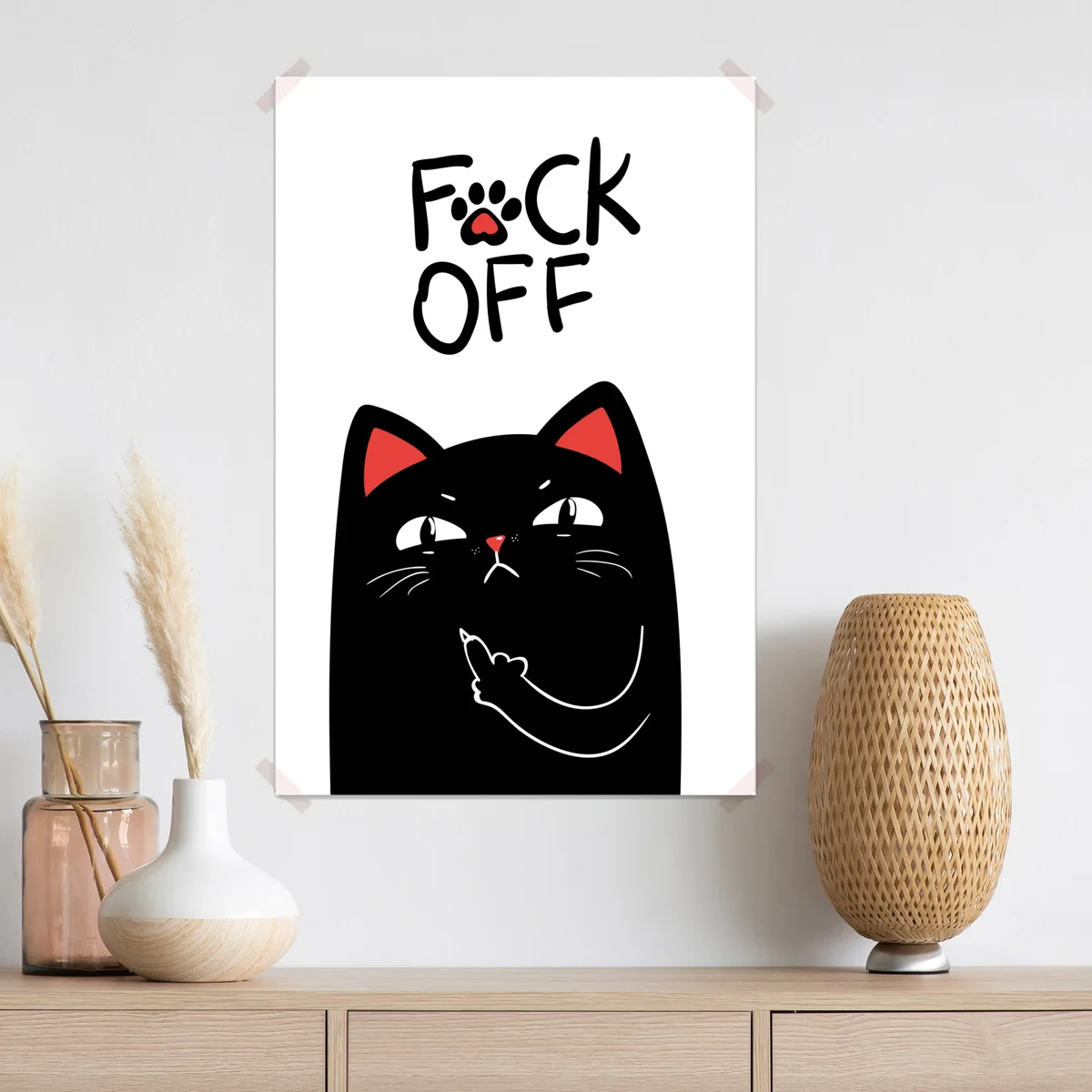 Poster freche schwarze katze mit attitude Poster freche schwarze katze mit attitude