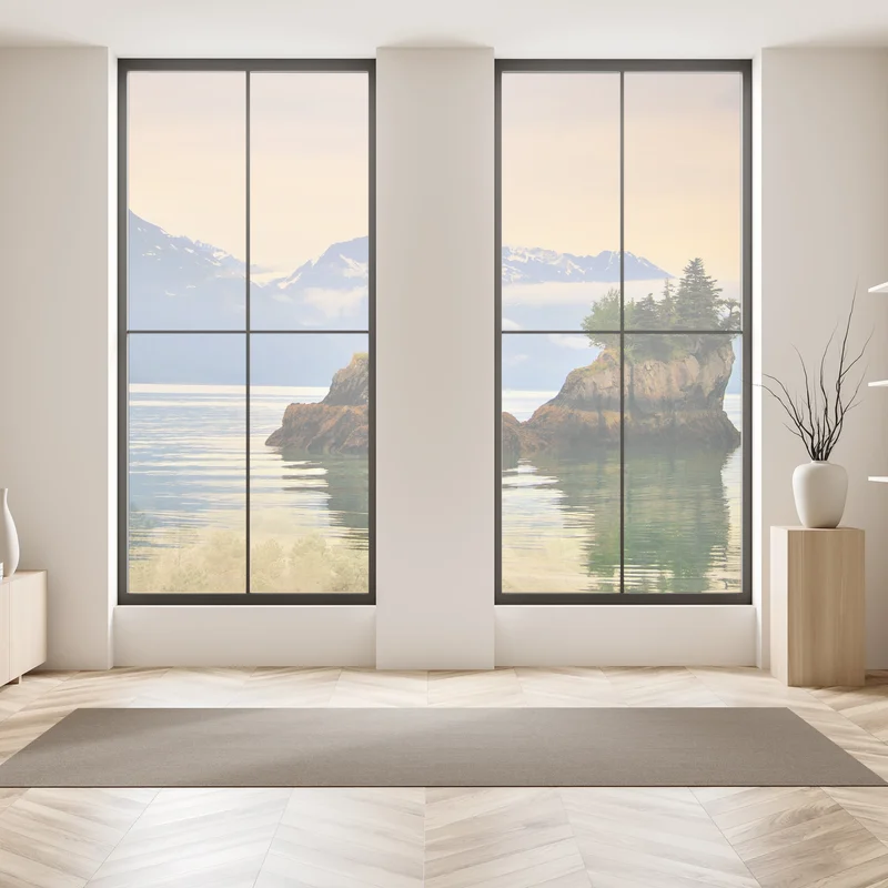 Fensteraufkleber ruhige inselspiegelungen bei sonnenuntergang