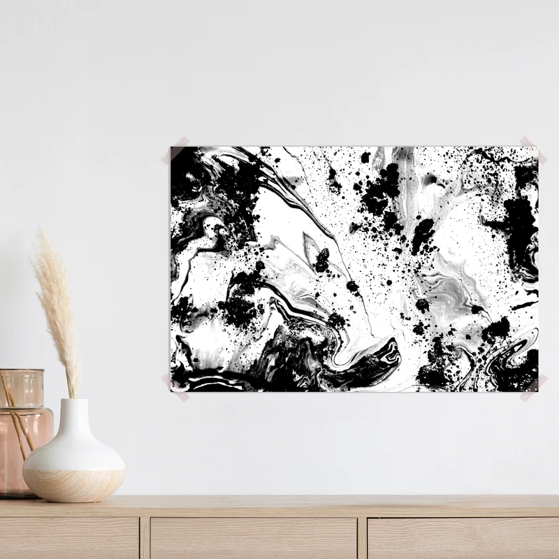 Poster monochromes marmormuster abstrakt Poster monochromes marmormuster abstrakt
