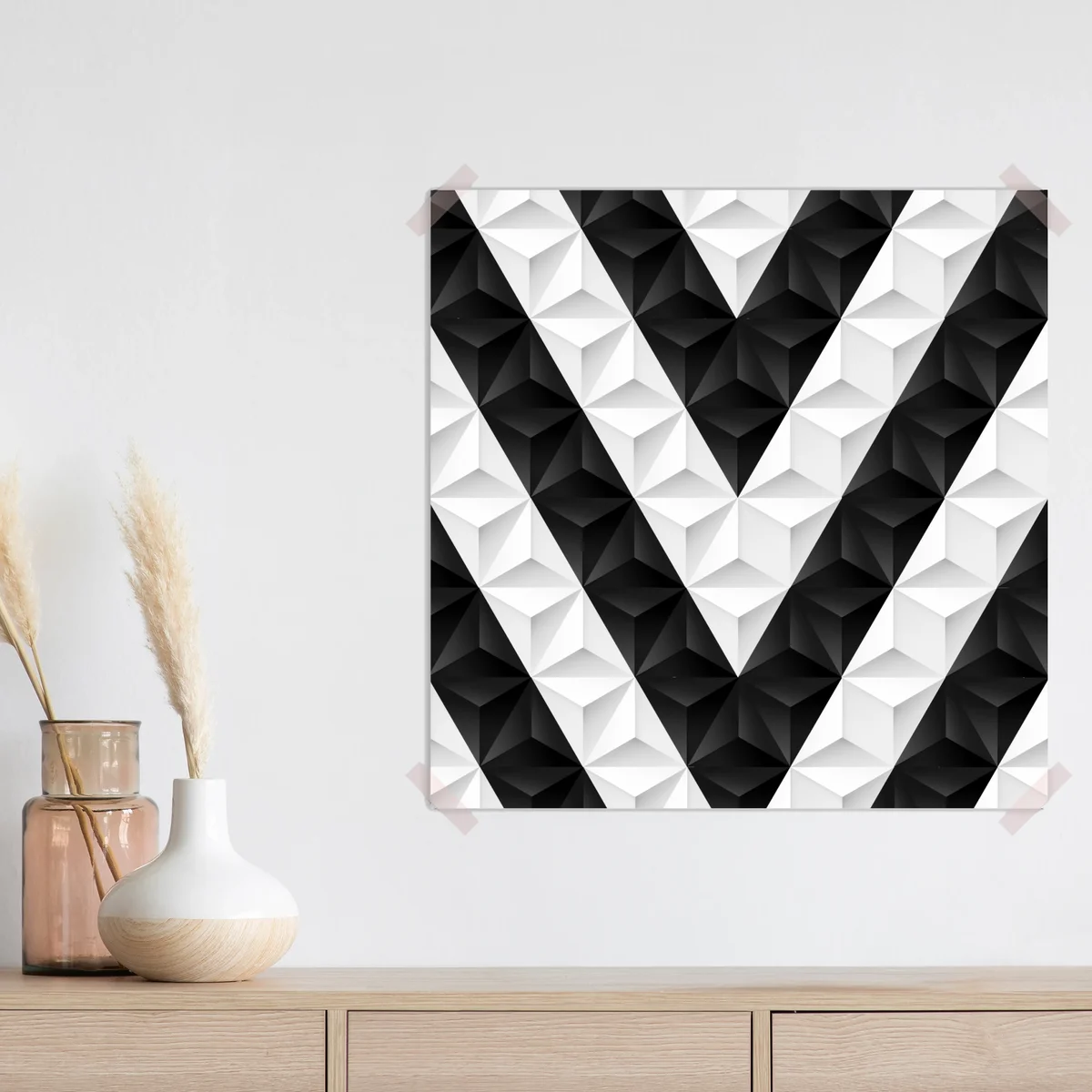 Poster monochromes geometrisches 3d-muster • Poster bei Wallnifity® Poster monochromes geometrisches 3d-muster • Poster bei Wallnifity®