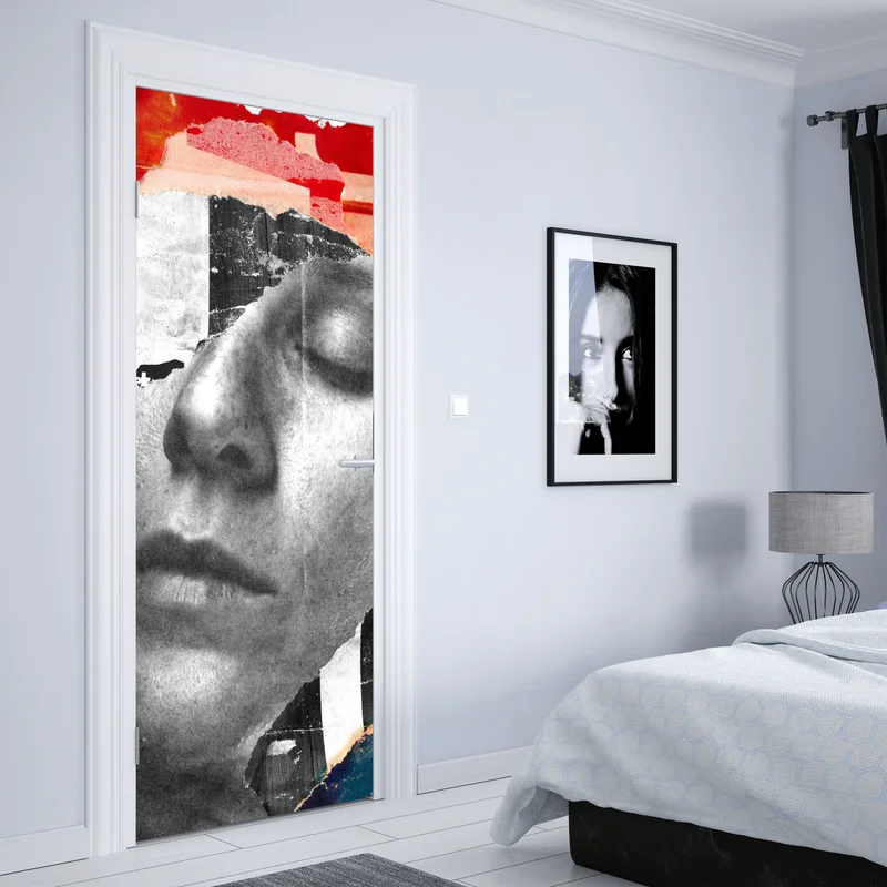 Türaufkleber zerrissene porträt-collage Türaufkleber zerrissene porträt-collage