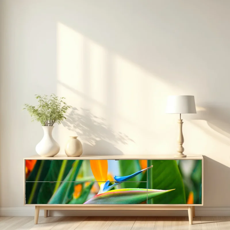 Repositionierbarer Aufkleber leuchtende paradiesvogelblume