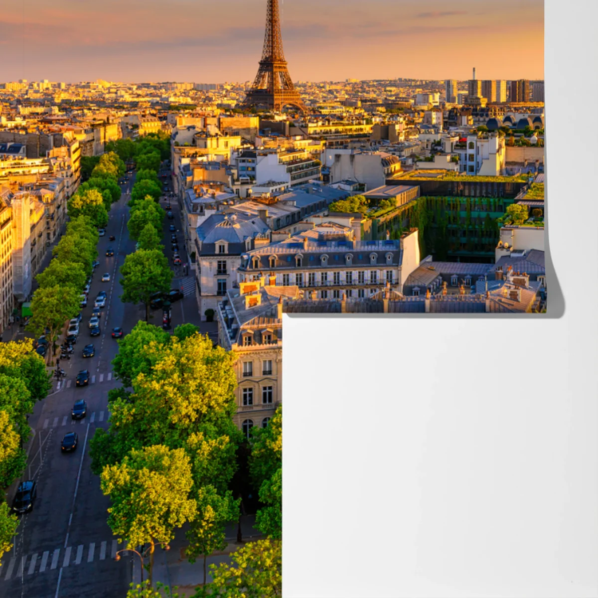 Fototapete sonnenuntergang über Paris mit Eiffelturm Fototapete sonnenuntergang über Paris mit Eiffelturm