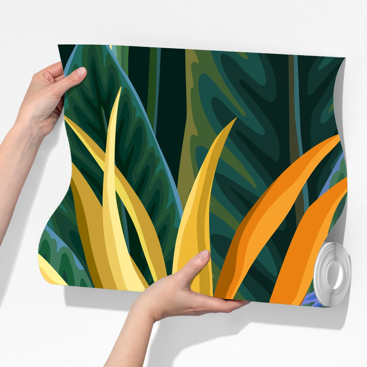 Fototapeta tropikalna ilustracja strelicji i bujnych liści Fototapeta tropikalna ilustracja strelicji i bujnych liści