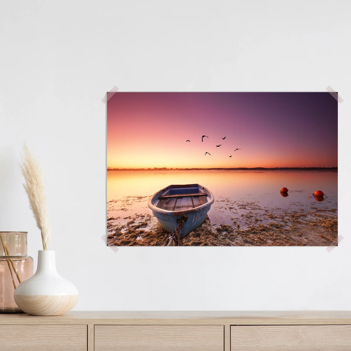Poster friedliche bootsstimmung im abendlicht Poster friedliche bootsstimmung im abendlicht