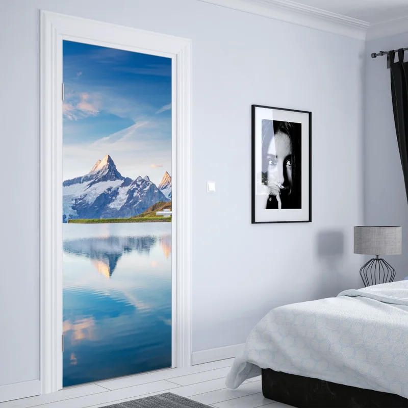 Türaufkleber majestätische Alpen-reflexion am Bachalpsee