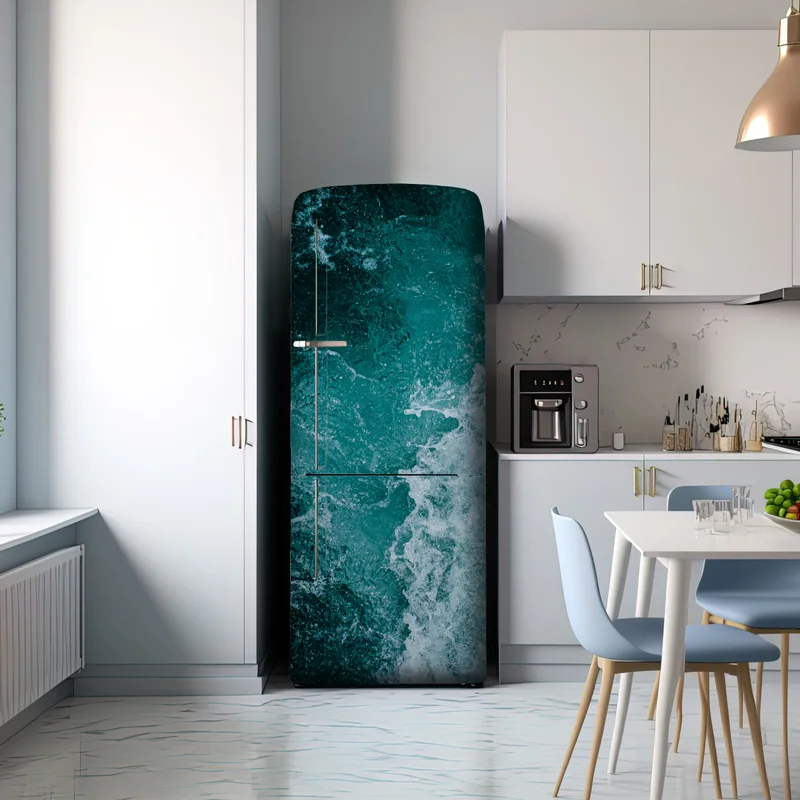 Kühlschrankaufkleber türkisblaue ozeanwellen