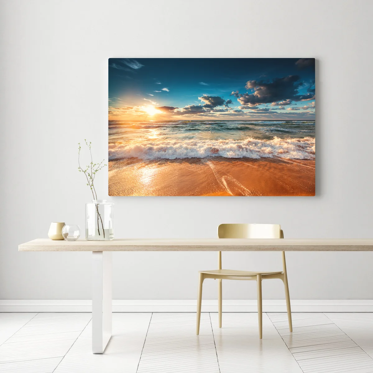 Leinwandbild goldener sonnenaufgang über der meeresküste Leinwandbild goldener sonnenaufgang über der meeresküste