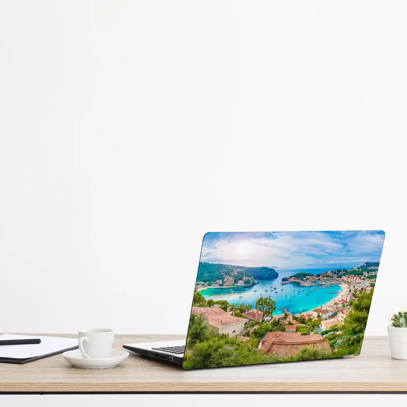 Laptop-Aufkleber sonnige panoramaaufnahme von Port de Soller